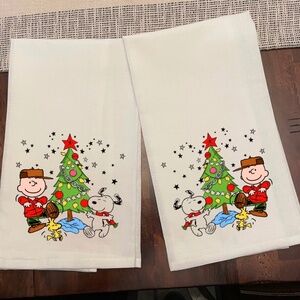 Kitchen Linens Charlie Brown and Snoopy Christmas Tree 100% Cotton Flour Sack